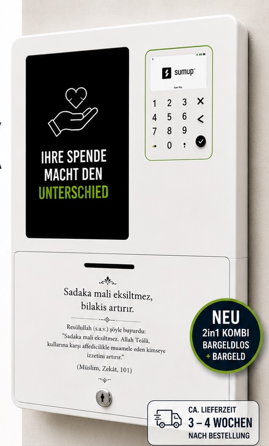 Digitale + Bargeld KOMBI – 2in1 Spendenbox