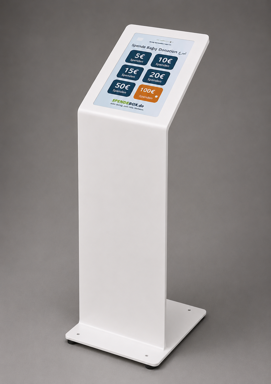 Pro mit Standfuß – digitale Spendensäule Vorbestellung