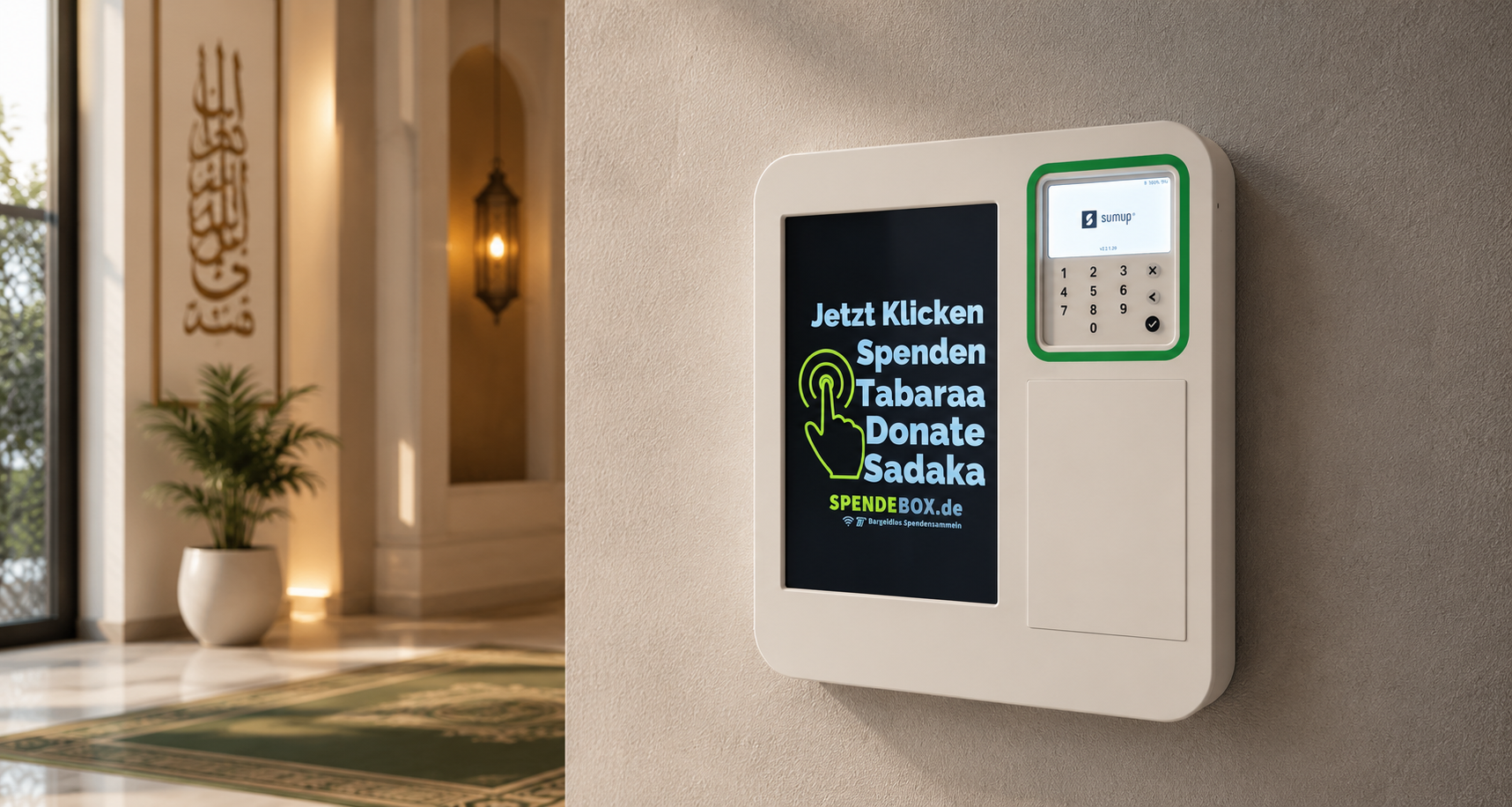 Spendenterminal Wandmontage für Moscheen und Vereine – bargeldlos spenden